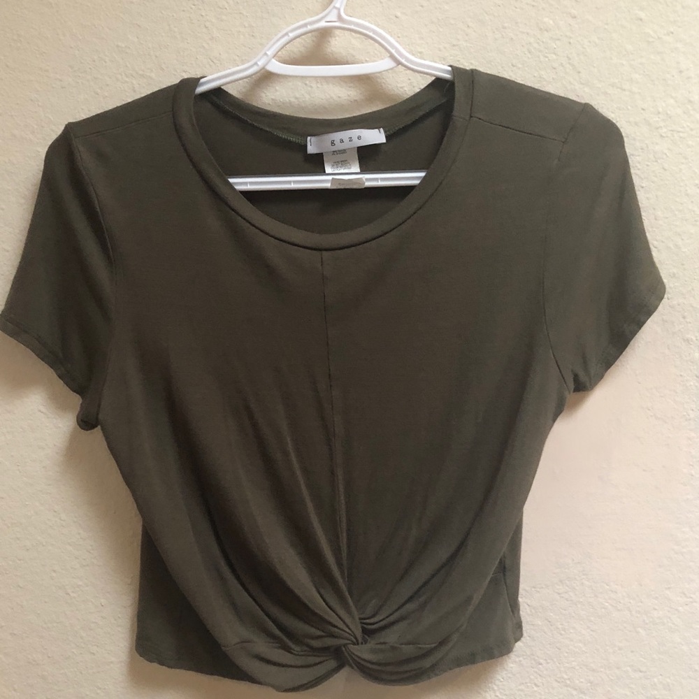 Camo Green Tie Knot Crop